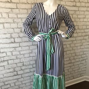 Stripe Black and White Maxi Dress